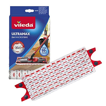 Vileda Ultramax Bodenwischer Ersatzbezug, Wischmopp Bezug Ultramat_Ultramax aus Mikrofasern, für alle Hartböden, Waschmaschinen geeignet, 1er Pack im Sale